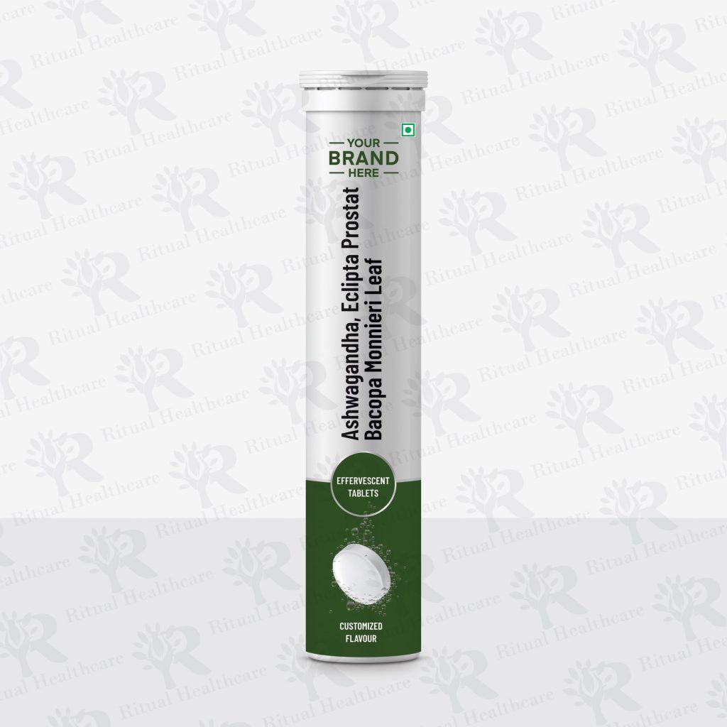 Ashwagandha, Bacopa Monnieri Leaf Extract, Eclipta Prostat Effervescent Tablets