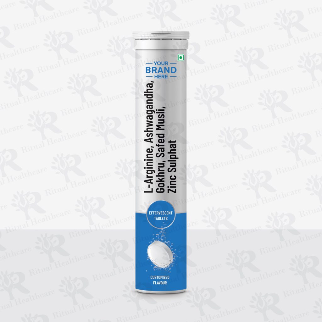 L-Arginine, Ashwagandha, Safed Musli, Gokhru, Zinc Sulphat Effervescent Tablets