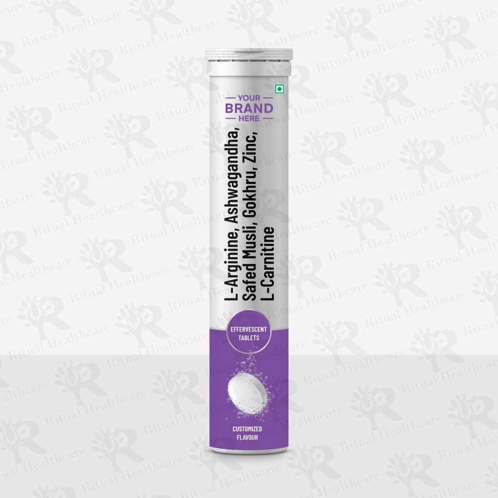 L-Arginine, Ashwagandha, Safed Musli, Gokhru, Zinc, L-Carnitine Effervescent Tablets
